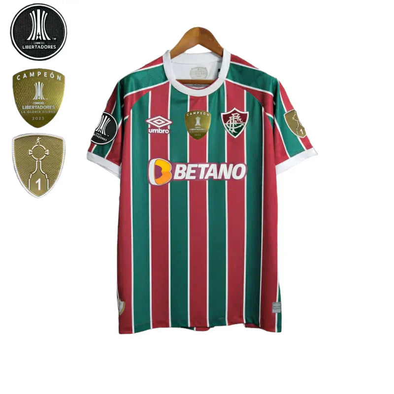 Camisa Masculina Fluminense Torcedor + Patchs Campeão Libertadores 2024